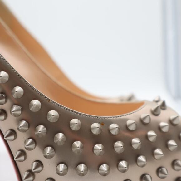 Christian Louboutin Vendome Peep Toe Spiked Platform Pumps Size 41 - Picture 8 of 11